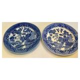 Blue & White Japanese Porcelain Dish Set (Lot of 9)