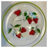 Red Glass Mixed Lot With Strawberry Plate, Vase, Decanter & Dish