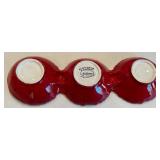 Red Glass Mixed Lot With Strawberry Plate, Vase, Decanter & Dish
