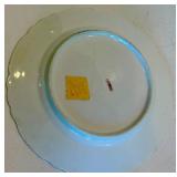 Vintage German Fish Plate With Floral Rim