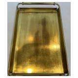 Gold Tray With Etched Glasses Set of 10