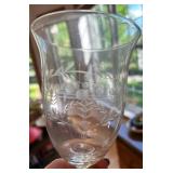 Gold Tray With Etched Glasses Set of 10