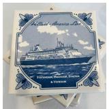 14 Coasters & 7 Shot Glasses Holland America Line Mixed Lot
