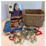 Mixed Cookbooks, Basket & Cookie Cutter Assortment