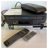 Panasonic Omnivision VHS VCR & Toshiba SD-K741SU DVD Player Combo With Remotes