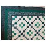 Handmade Green Patchwork Quilt