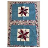 Handmade Patchwork Quilt - Blue and Wine
