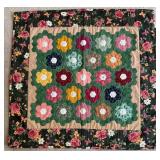 Handmade Floral Hexagon Quilt