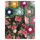 Handmade Floral Hexagon Quilt