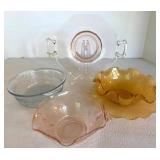 Vintage Mixed Lot of 4 Decorative Glass Bowls