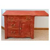 Vintage Painted Drop-Leaf Cabinet