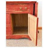 Vintage Painted Drop-Leaf Cabinet