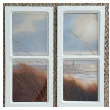 Coastal Framed Window Style Art Pair