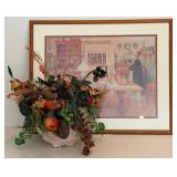 Floral Centerpiece & Framed Artwork
