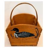 Benson Baskets & Benches Loon Basket With Loon Artwork