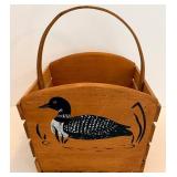 Benson Baskets & Benches Loon Basket With Loon Artwork