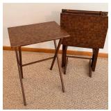 Wooden TV Tray Tables With Stand Set of 3