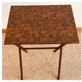 Wooden TV Tray Tables With Stand Set of 3
