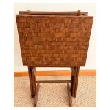 Wooden TV Tray Tables With Stand Set of 3