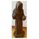 Hooded Friar Cement Garden Statue