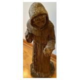 Hooded Friar Cement Garden Statue
