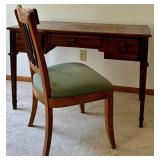 Vintage Wood Writing Desk & Chair Set