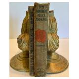 Decorative Wood Plate, Globe, Iron & Book Set Mixed Lot