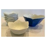 Pottery Barn Vase, Pier 1 Lotus Bowls, Tray & Placemats Mixed Lot