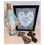 Vintage Madonna Religious Decor Mixed Lot