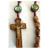 Four Rosaries & Covered Glass Jar Mixed Lot