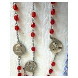Four Rosaries & Covered Glass Jar Mixed Lot