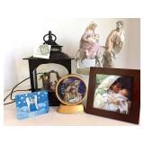 Valencia Collection Religious Decor Mixed Lot With Lantern Snow Globe & Framed Art