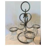 Scandinavian Mixed Lot: Glass Pedestal Bowl Stand, Norway Mugs & Decorative Tile