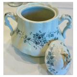 Decorative Floral Wall Art, Painted Glasses, Plates & Ceramic Server Mixed Lot