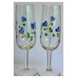 Decorative Floral Wall Art, Painted Glasses, Plates & Ceramic Server Mixed Lot