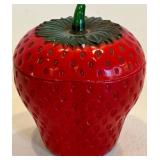 Vintage Hazel Atlas Strawberry Lidded Glass Dish & Fenton Glass Shoe