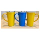 Blue & Yellow Plastic Dinnerware, Margarita Glasses & Beverage Dispensers Mixed Lot