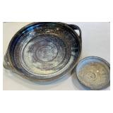 Artisan Made Pottery Serving Dish & Bowl (Lot of 2)