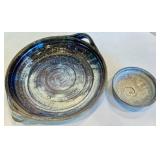 Artisan Made Pottery Serving Dish & Bowl (Lot of 2)