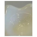 Hobnail Milk Glass Candleholders, Creamer and Sugar & Tray 8-Piece Mixed Lot