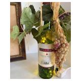 Wine Wall Art, Lighted Wine Bottle & 9 Patterned Wine Glasses