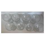 Vintage Etched Coupe Glasses Set of 8