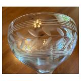 Vintage Etched Coupe Glasses Set of 8