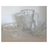 Clear Pressed Glass Serving Pieces Mixed Lot