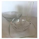 Clear Pressed Glass Serving Pieces Mixed Lot