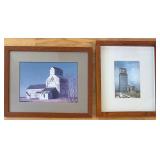Framed Rural Scene Artwork Pair