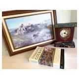 Undaunted Courage Book, Decorative Book Clock & Framed Print Mixed Lot