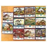 Charles Wysocki Buffalo Large Pieces 300-Piece Puzzle Set (Lot of 11)