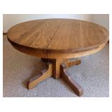 Oak Dining Table Set With 5 Chairs & 4 Cushions