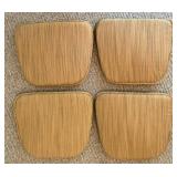 Oak Dining Table Set With 5 Chairs & 4 Cushions